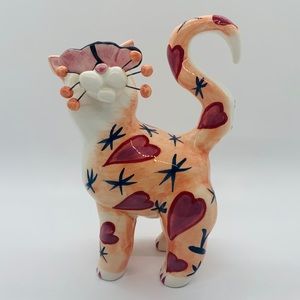 COPY - Amy Lacombe Whimsiclay Figurine Hearts Kitty Cat